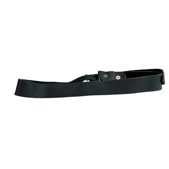 Vintage Leatherock Black Leather Belt w/ Ornate Buckle Cabochons & Crystals M/L main image 8